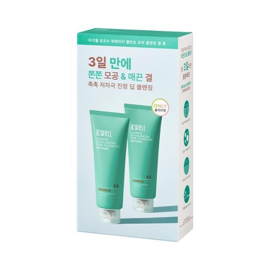 ACWELL Licorice Water PH Balancing Pore Cleansing Gel Foam Double Plan (160ml+160ml)