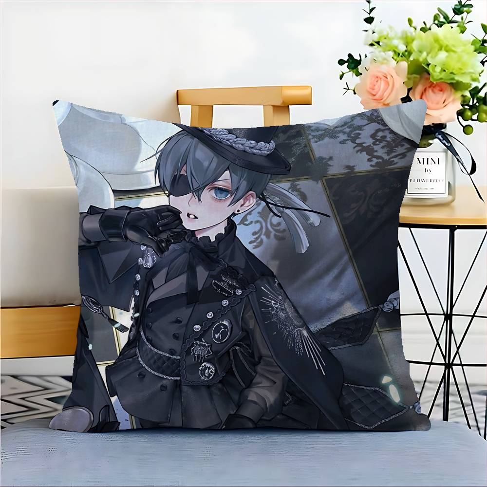 B-Black B-Butler Japanese Anime Personalized Pillow Cover Kids Bedroom Wild Party Decor Pillowcase Kid Birthday Shower Gift