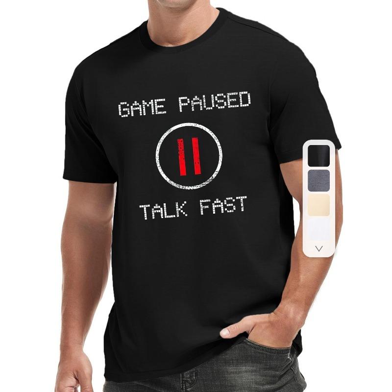 CAME PAUSED TALK FAST Мужские футболки с коротким рукавом Летние Спортивные Повседневные Топы