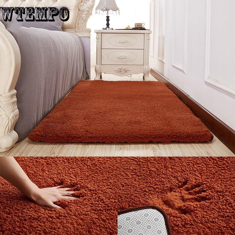 Нескользящий ковер для гостиной, журнальный столик, одеяло, прикроватный коврик для спальни, коврики для йоги, однотонный плюшевый коврик