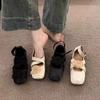 Retro Flower Cross Strap Single Shoes 2025 Summer Shallow Mouth Square Head Ballet Shoes New Chinese Gentle Flats