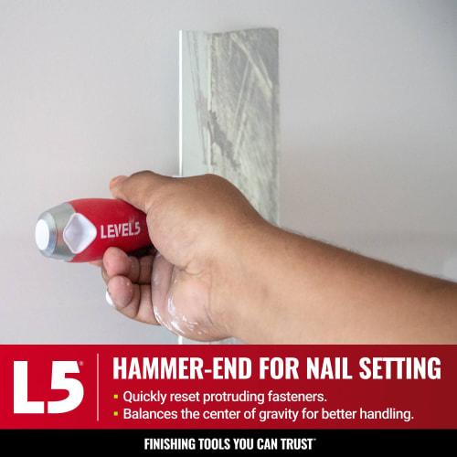 LEVEL5 20cm (8 Inch) Soft Grip Stainless Steel Taping Knife, Professional Grade, Metal, Hammer End, 5-134