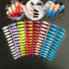 24pcs/set DIY Quick Nails Extended Style Pointed Tip Solid Color Glossy False Nails Multicolor Strips Finished Wear Manicure
