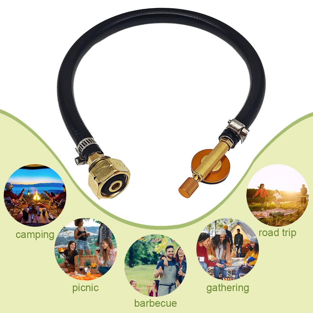 Газовая плита для кемпинга на открытом воздухе, газовый адаптер для заправки, медный газовый баллон, соединительный клапан, плетеный шланг, газовый адаптер, соединительный шланг