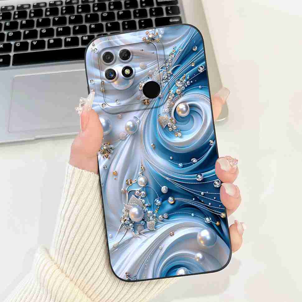 Чехол для Realme Narzo 50A RMX3430 Цветы Мягкий Силиконовый Чехол для Oppo Realme Narzo50a 6.51" Модный Защитный Чехол