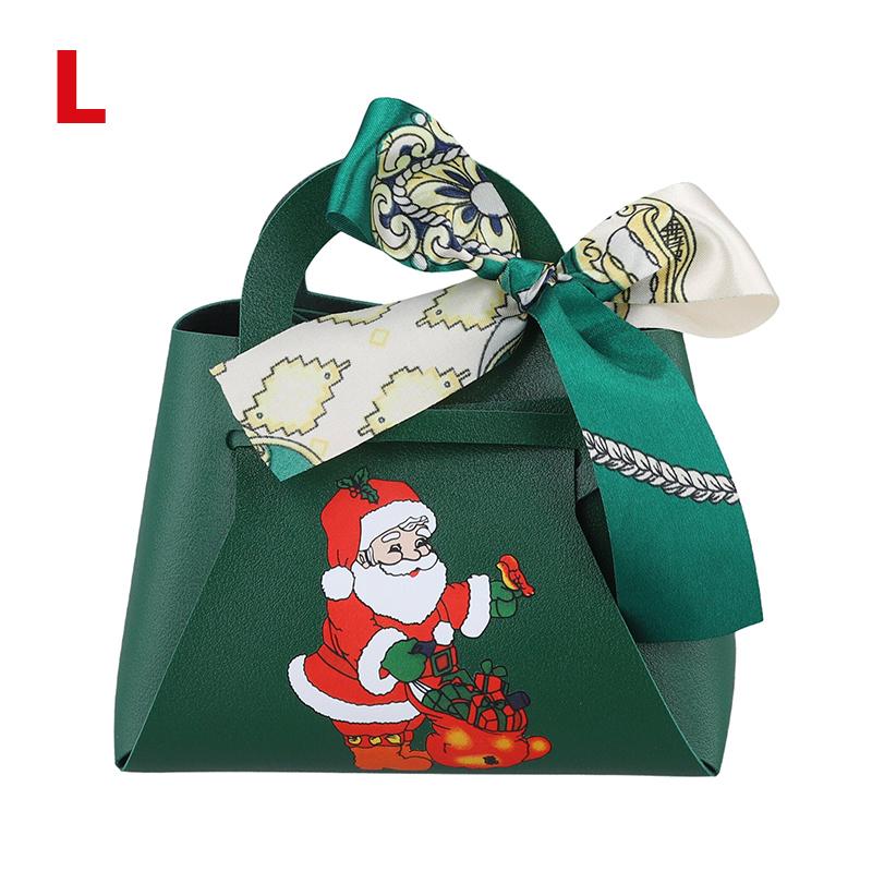 1 шт. рождественская вечеринка декор ручной подарочный пакет рождественские коробки конфет с принтом Санта-Клауса коробка конфет из искусственной кожи
