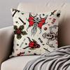 Dark style artistic illustration HHalloween Cushion Cover Pillowcase Antidustmite Invisible Zipper Short Plush Sofa Cushion