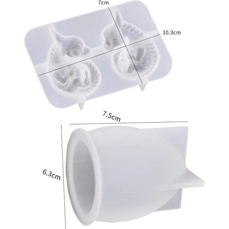 2Pcs 3D Dragon Egg Silicone Resin Casting Mold & Lamp Base, DIY Crystal Lava Dragon Egg Epoxy Mold Home Decoration