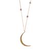 Mezmic Yellow Diamond Crescent Pendant Gold Necklace