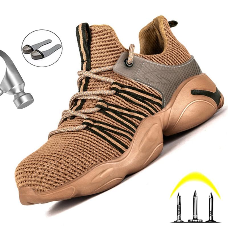 Lightweight Safety Shoes Women Men Work Shoes Puncture-Proof Safety Boots Men Steel Toe Shoes Work Sneakers Men Security Shoes