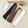 Solid Color Five Finger Long Socks Anti-slip Mid-tube Stocking Women  Spring Summer
