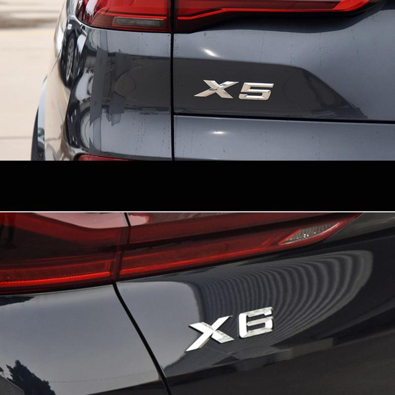 1Pcs X1 X3 X4 X5 X6 GT black Silver Auto Car Emblem Rear Sticker Accessories  Letter Trunk Emblem Rear Badge Decal