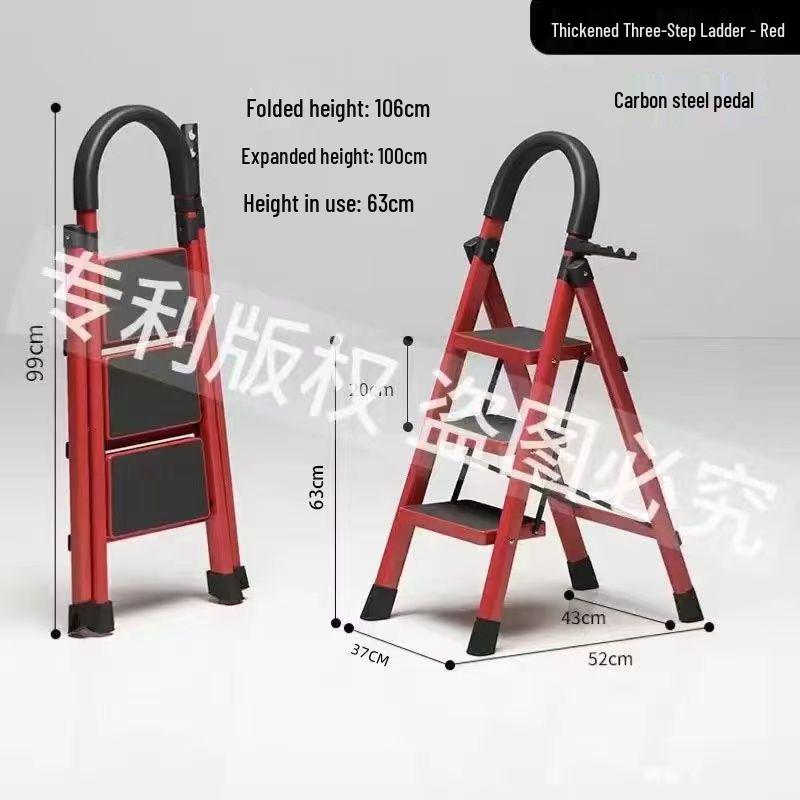 Portable Multi-Functional Four-Step Folding Step Ladder for Indoor Use
