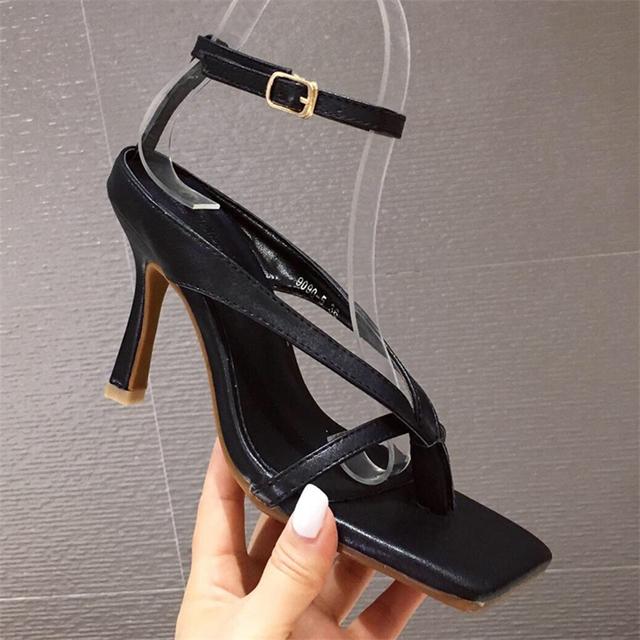 Summer Women 9cm High Heels Strappy Gold Prom Sandals Fetish Sandles Lady Valentine Stripper Sexy Luxury Brand Up Toe Shoes