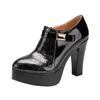 Модные туфли-лодочки на платформе и блочном каблуке больших размеров 32-43, женская обувь на осень-зиму 2024 года, туфли на высоком каблуке для офиса и вечеринок