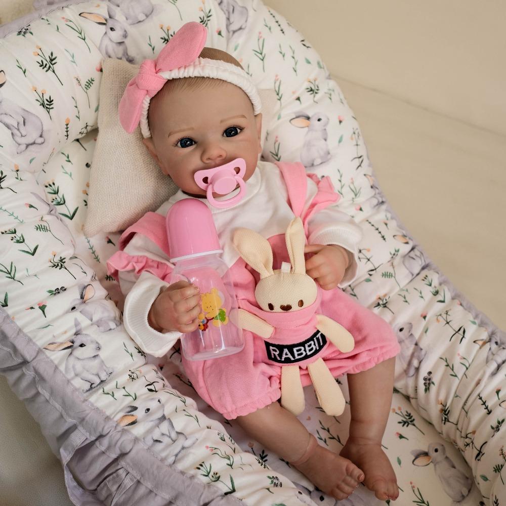 Original Brand 48cm Reborn Dolls Bettie Full Silicone Body Newborn Dolls with Exquisite 3D Painting Visible Venous Blood Simulation Doll Kid Xmas Gift