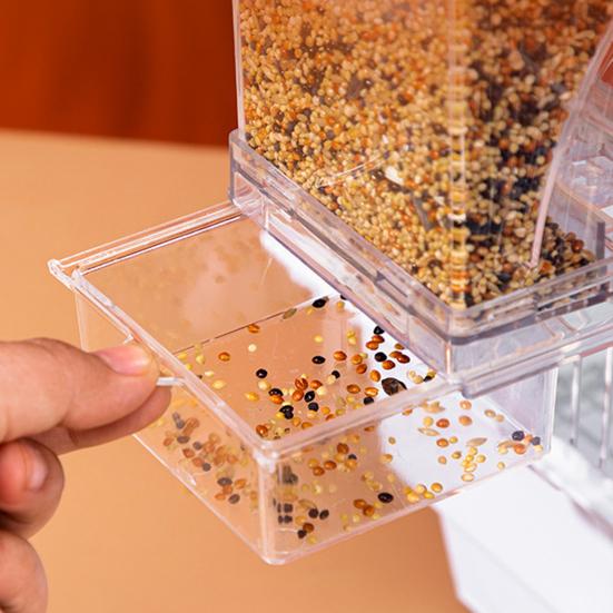 Прозрачная акриловая кормушка для птиц, автоматическая кормушка для птиц без беспорядка, кормушка для попугаев большой емкости, защита от разлива