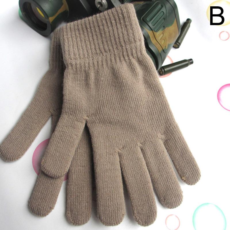 1 Pair Outdoor Unisex Winter Warm Full Finger Gloves Thickened Accessories Knitted Gloves Mittens