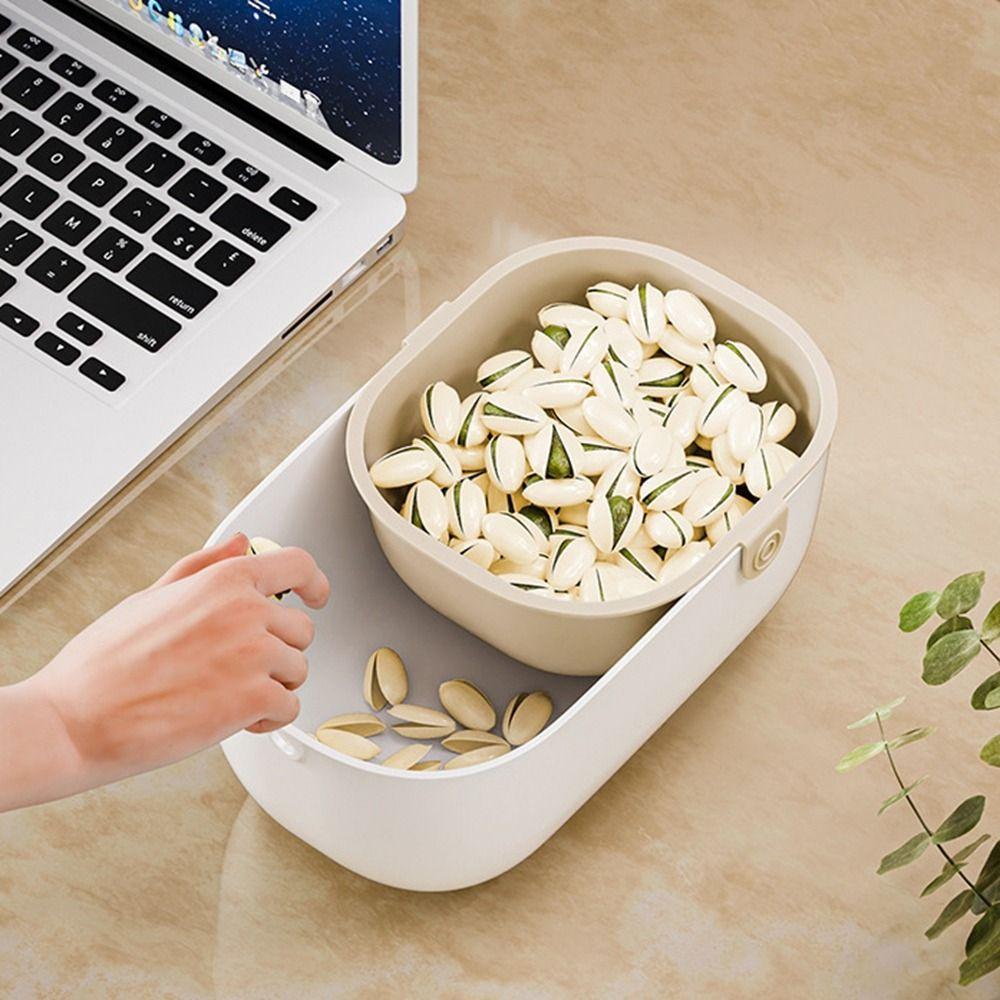 Drainable Double-Layer Fruit Drain Basket Thickened Dried Fruit Box Snack Storage Box Kitchen