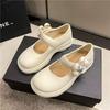 New British Single Shoe Waterproof Low Cut Retro Footwear with Soft Soles, Floral and Stylish Mary Jane Women's Shoes