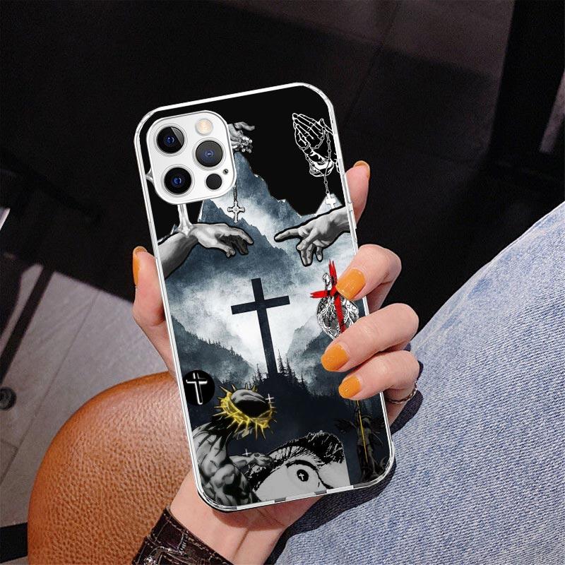 Чехол для телефона Сын Божий Иисус Крест Святой Свет Для iPhone 17 Air 16 Pro Max 16E 15 + 14 Plus 11 12 13 Mini 7 8 SE Подарок Печатная Крышка
