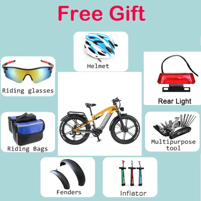 New YX80M-2 Adult Ebike 750W * 2 Dual Motor 48v 20Ah Battery Hydraulic Brake Fully Suspended 26 inch Mountain Tire Bicycle