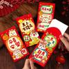 6pcs Cartoon Pattern Lucky Red Pockets Traditional Money Envelope Lunar New Year