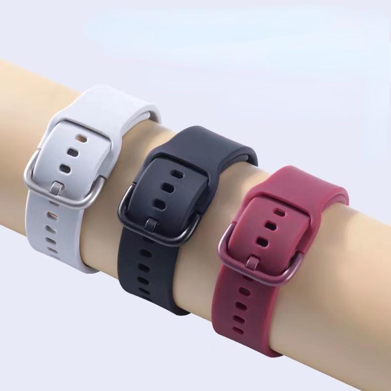 Силиконовый ремешок для Samsung Active 2/Amazfit Bip/Huawei Watch 3/GT2 Спортивный мягкий браслет для 20-мм ремешка Galaxy Watch 4