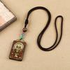 Tibetan Thangka Necklace Ebony Buddha Pendant Men's and Women's Long Simple Sweater Chain Retro Accessories