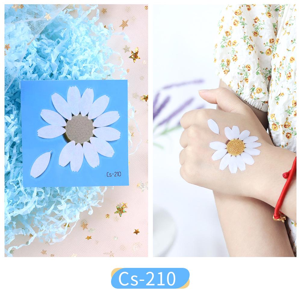 Trendy White Flower Temporary Tattoo Stickers for Face & Arm