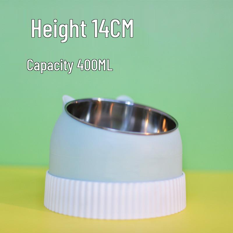 Приподнятые миски для питомцев из нержавеющей стали и керамики - Конструкция против опрокидывания для кошек и собак, Защищает шейные позвонки, Набор с двойной миской