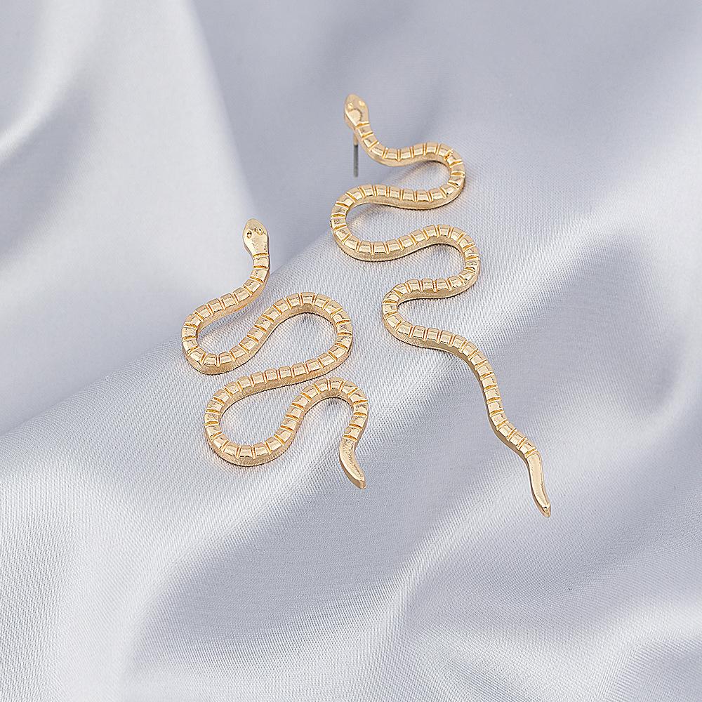 Snake Exotic Earrings Fashionable And Exaggerated Animal Shape Alloy Jewelry Ear