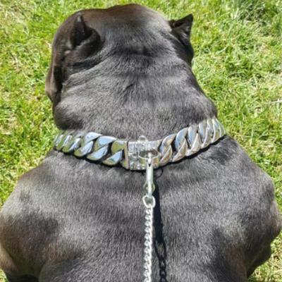 Металлический ошейник для собак из нержавеющей стали, стальная цепь для домашних животных, большой ошейник для собак, доберман, регулируемый высококачественный ошейник для бульдога