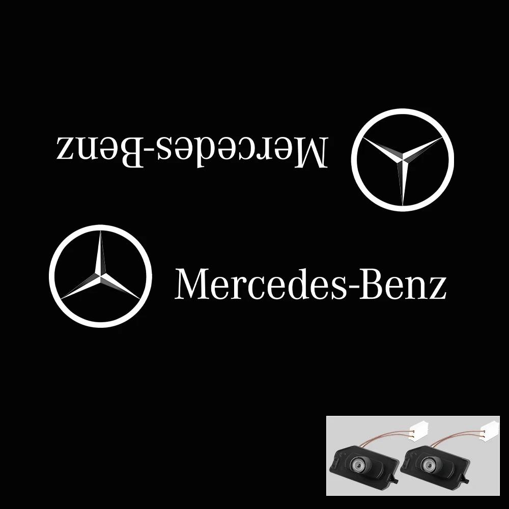 2Pcs Car Angel Wings Welcome Lamp LED Rearview Mirror Projector Light For Mercedes Benz AMG GLA GLB GLC CLS EQC A B C E S Class