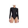 Solid Color Knitted Long Sleeve Bodysuit Women Bodysuits Black DD7061-010