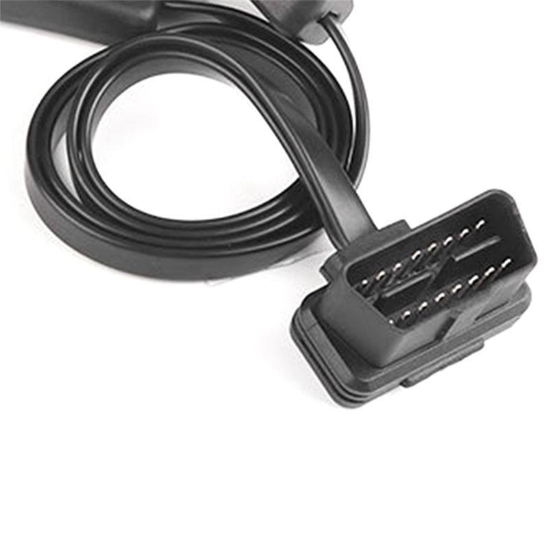 AA92-60CM Длинный OBD2 16-контактный удлинительный кабель с переключателем Плоский провод Адаптер Автомобильный 1 Male На 2 Female OBD 16 Pin Конвертер Разъем