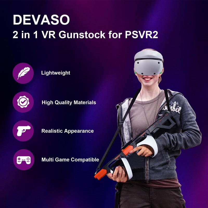 Gun Stock for PS VR2 VR Controller Case Pistol Grip Enhanced FPS Gaming Shooting Experience for PlayStation VR2 Accessories