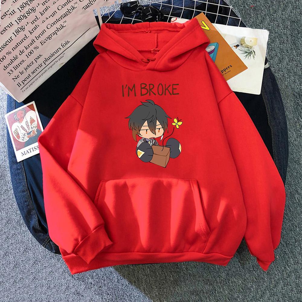 Genshin Impact Zhongli Hoodie Women Funny Kawaii Graphic Hoodies Woman Harajuku Fleece Hooded Pullover Hoody Clothes Anime