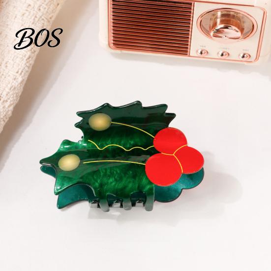 Daily Hair Styling Accessories Christmas Claw Clip for Women, Acrylic Festive with Elk Santa Snowflake Party Ornaments Patterns, Non Slip Strong Hold