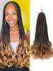 Synthetic Hair Extensions French Curl Crochet Braids 18 Inch 8 Packs Crochet Box Braids With Curly Wavy Ends
