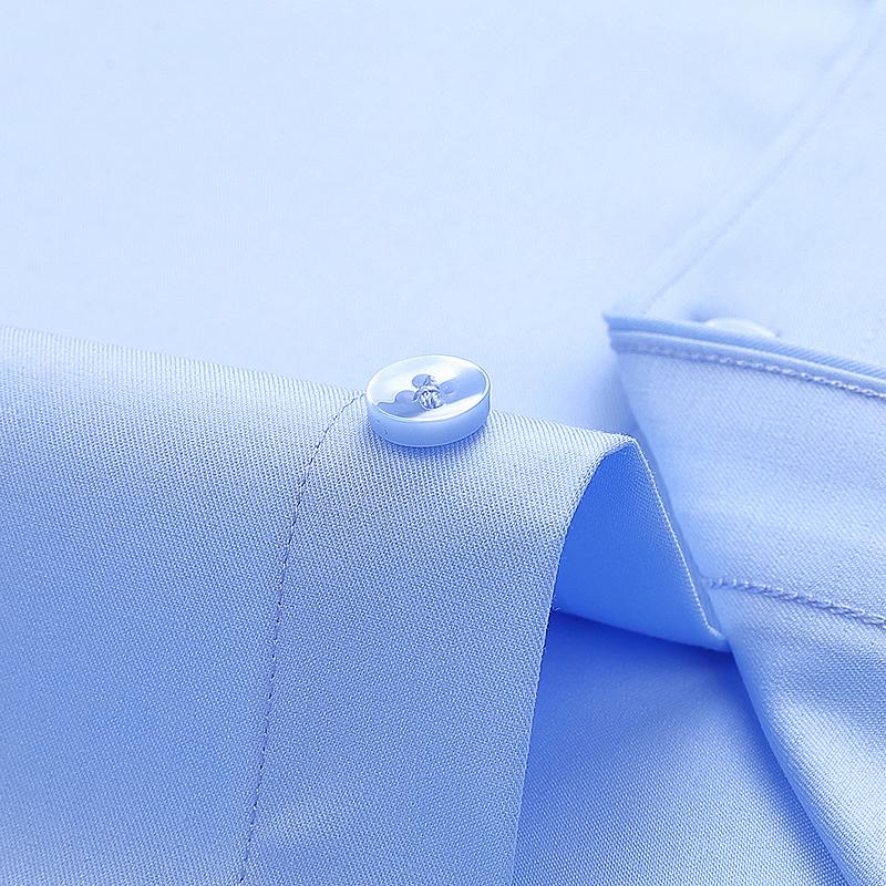 Рубашка из бамбукового волокна высокого класса, мужская, с длинным рукавом, с коротким рукавом, однотонная, не требующая глажки, профессиональная, формальная, для работы, белая, S-8XL