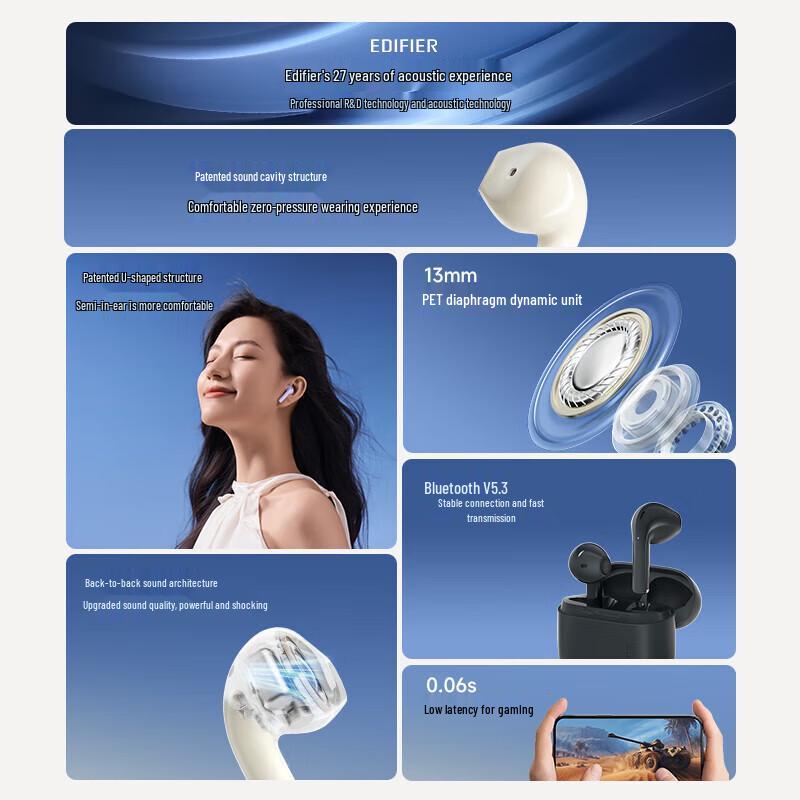 Edifier Zero Air True Wireless Bluetooth Earbuds