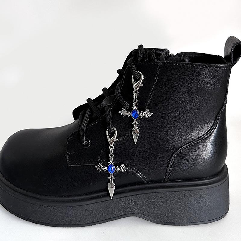 Съемные металлические крылья дьявола крест ботинки Мартин пряжки украшения подвеска ботинки Мартин аксессуары для обуви украшения для вечеринки Y2K