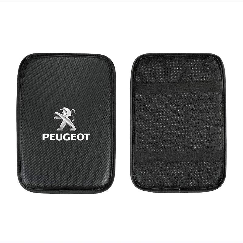 For Peugeot Car Armrest Mat Center Console Arm Rest Protection Cushion Auto Armrest Storage Box Cover Pads For Peugeot 208 3008