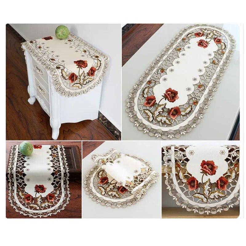 Vintage Embroidered Cloth Rectangular Wedding Table Cloth Event Party Banquet Home Decoration Table Cover CDN