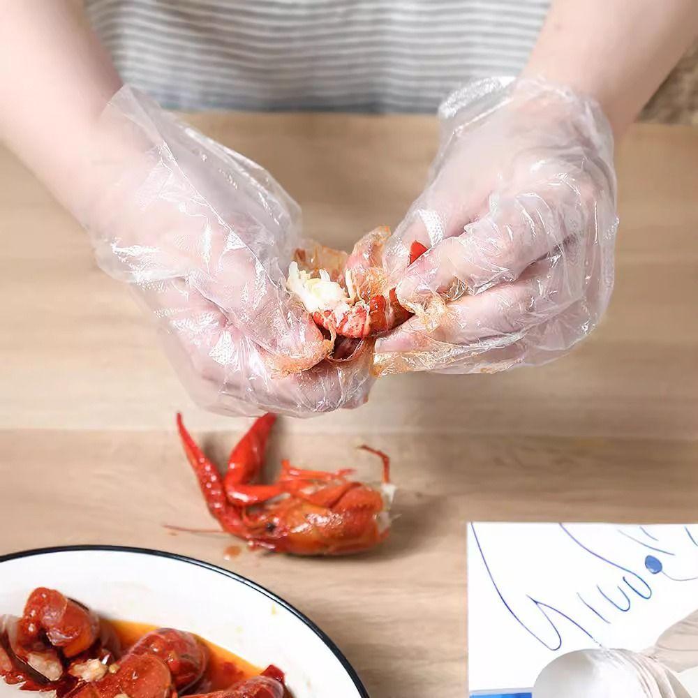 100Pcs/box Thickened TPE Cleaning Gloves Transparent Latex Free Gloves For Household Market