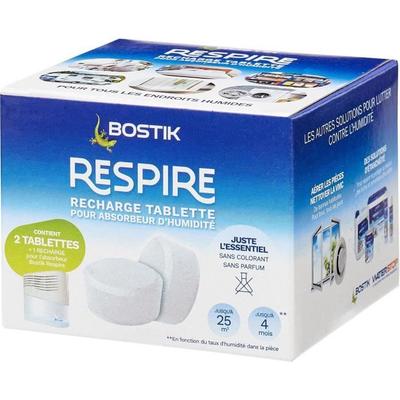 Сменные блоки для поглотителя - BOSTIK - Respire - 2 таблетки - До 25 м² - Без запаха - 2 x 250 г