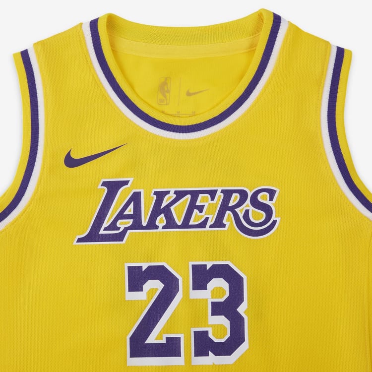 Nike Майка Леброн Джеймс Icon Edition Сезон 2023/24, Los Angeles Lakers Желтый Amarillo Дети Возраст 3 7 Лет HF7716-728