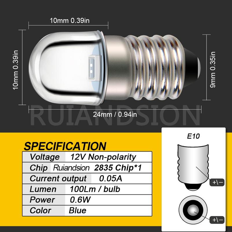 4pcs 3V E10 Led bulb 4.5V 6V 12V 18V 24V Upgrade Bulbs Bicycle Lamp Replacement for Torch Flashlight Headlight Motor LED bulbs