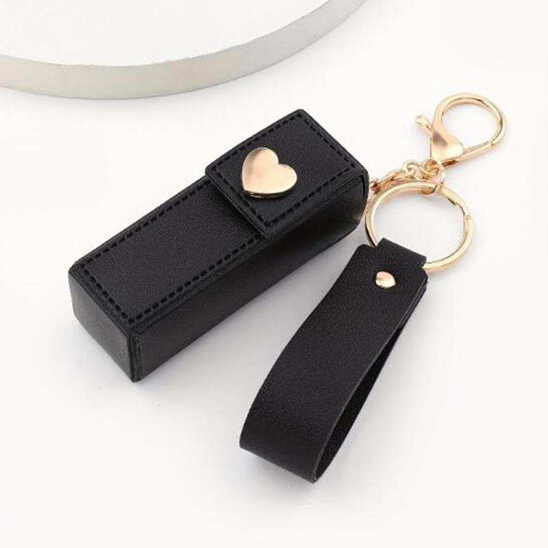 1 шт. Портативный кожаный органайзер для губной помады, брелок для ключей для женщин, дорожный футляр для хранения косметики